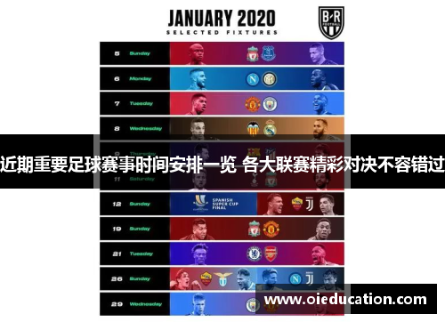 近期重要足球赛事时间安排一览 各大联赛精彩对决不容错过